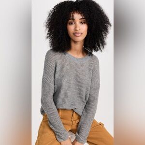 Madewell Ribbed Crewneck Sweater in Gray, Size Small